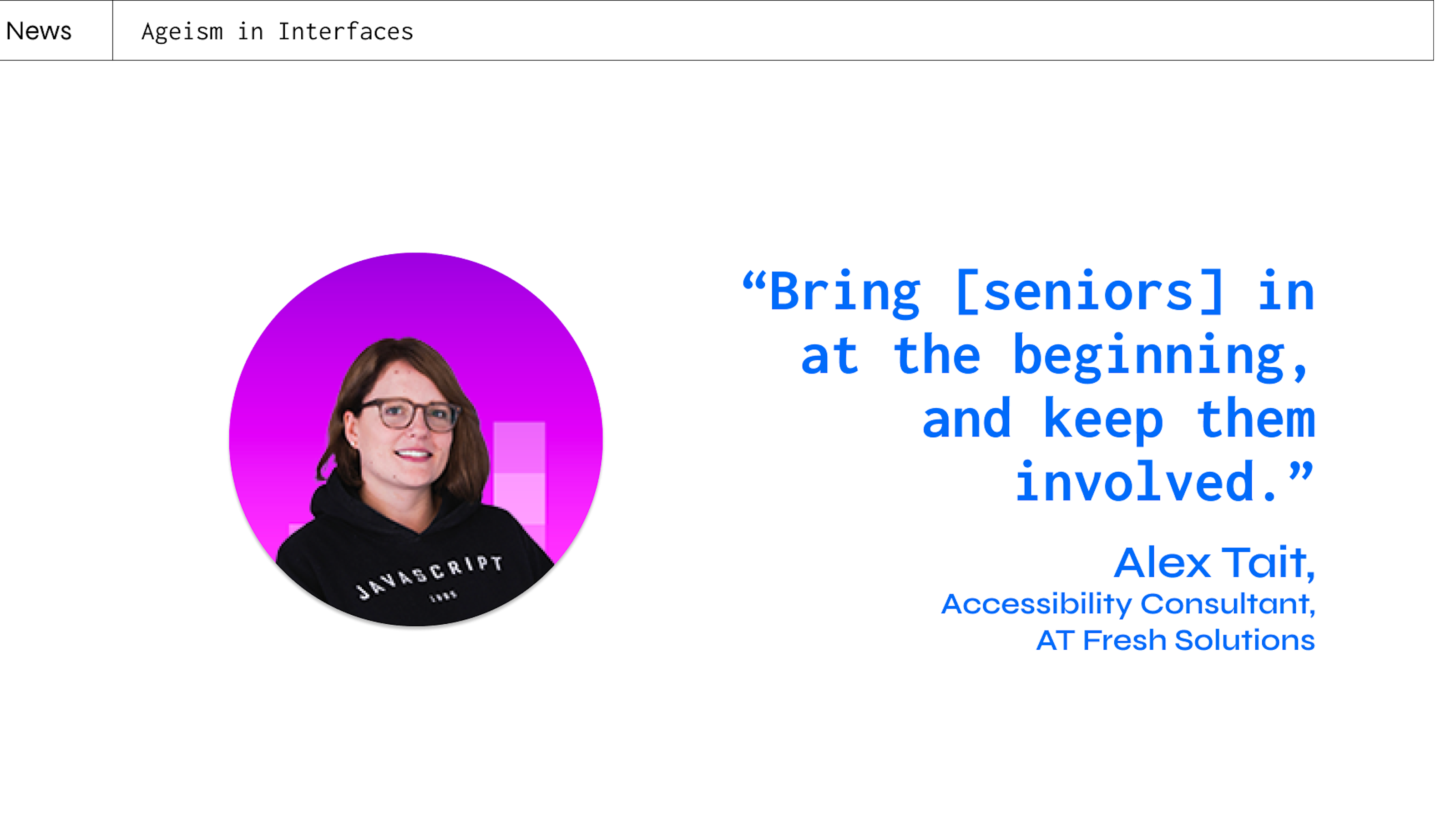 a quote from Alex Tait's talk at axe-con "bring seniors in at the beginning, and keep them involved""